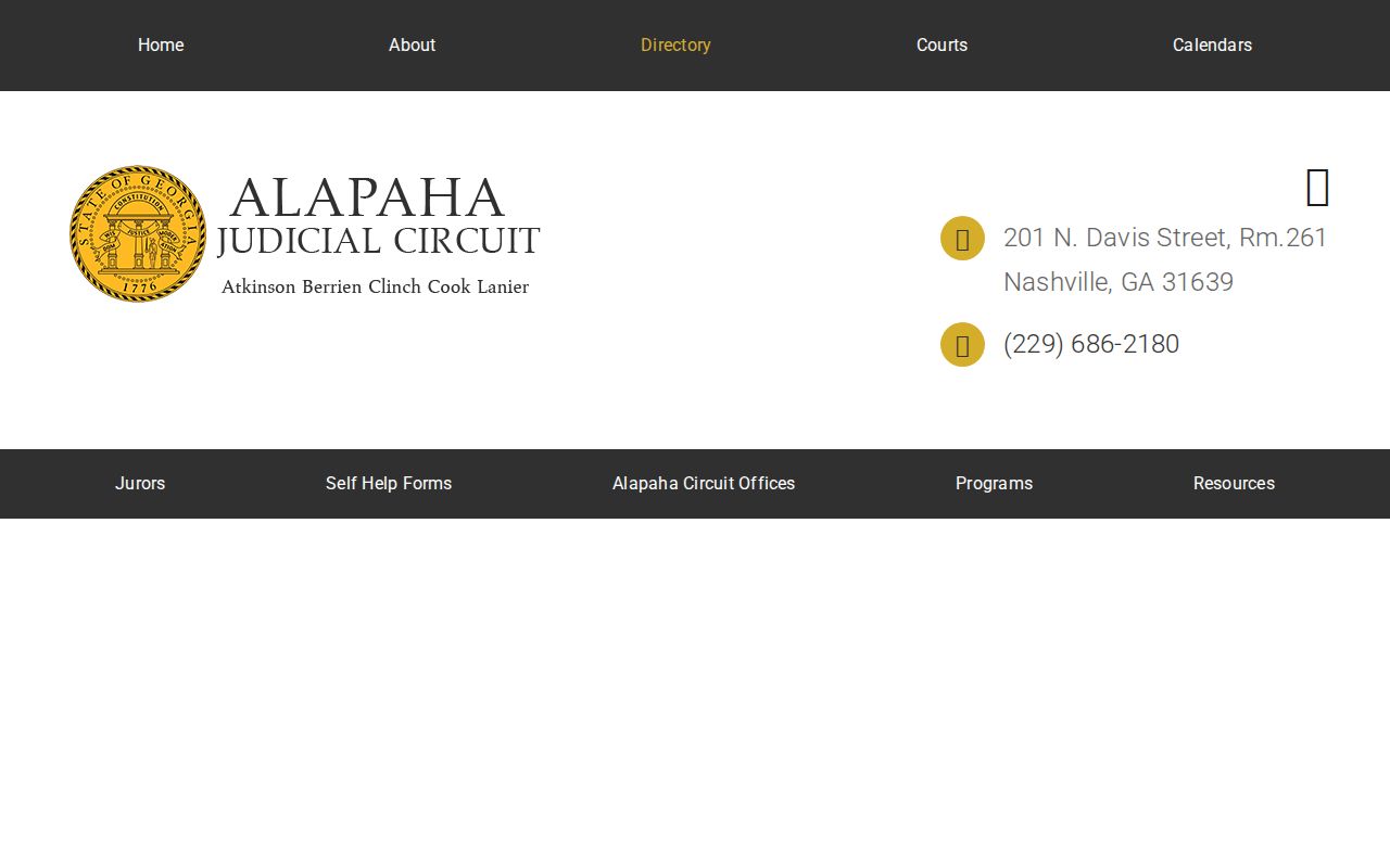 Alapaha Judicial Circuit court staff directory