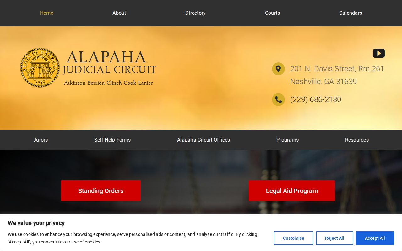Alapaha Judicial Circuit official website serving Atkinson County
